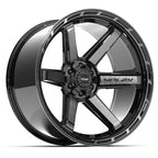 4PLAY 4P63 24x12 6x135 + 6x139.7 -44et Gloss Black Brushed with Tinted Clear Wheel