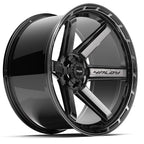 4PLAY 4P63 24x12 6x135 + 6x139.7 -44et Gloss Black Brushed with Tinted Clear Wheel