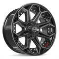 4PLAY 4P80R 20x9 5x127 + 5x139.7 0et Gloss Black Brushed with Tinted Clear Wheel