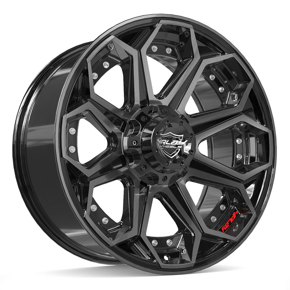 4PLAY 4P80R 20x9 5x127 + 5x139.7 0et Gloss Black Brushed with Tinted Clear Wheel