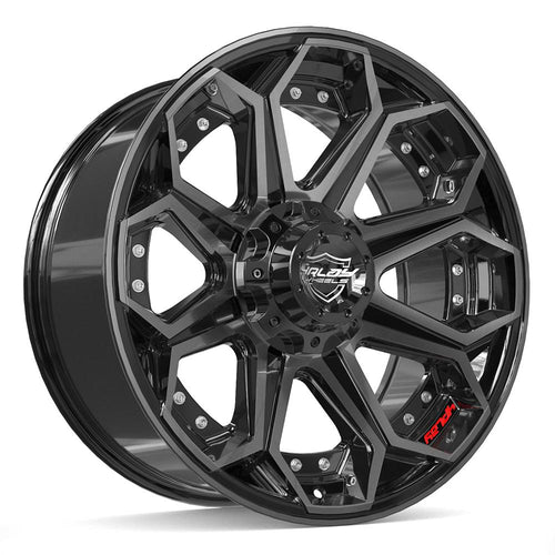 4PLAY 4P80R 20x9 6x135 + 6x139.7 0et Gloss Black Brushed with Tinted Clear Wheel - Sniper Custom Trucks