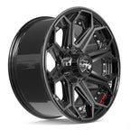 4PLAY 4P80R 20x9 6x135 + 6x139.7 0et Gloss Black Brushed with Tinted Clear Wheel