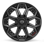 4PLAY 4P80R 22x10 6x135 + 6x139.7 -18et Gloss Black Brushed with Tinted Clear Wheel