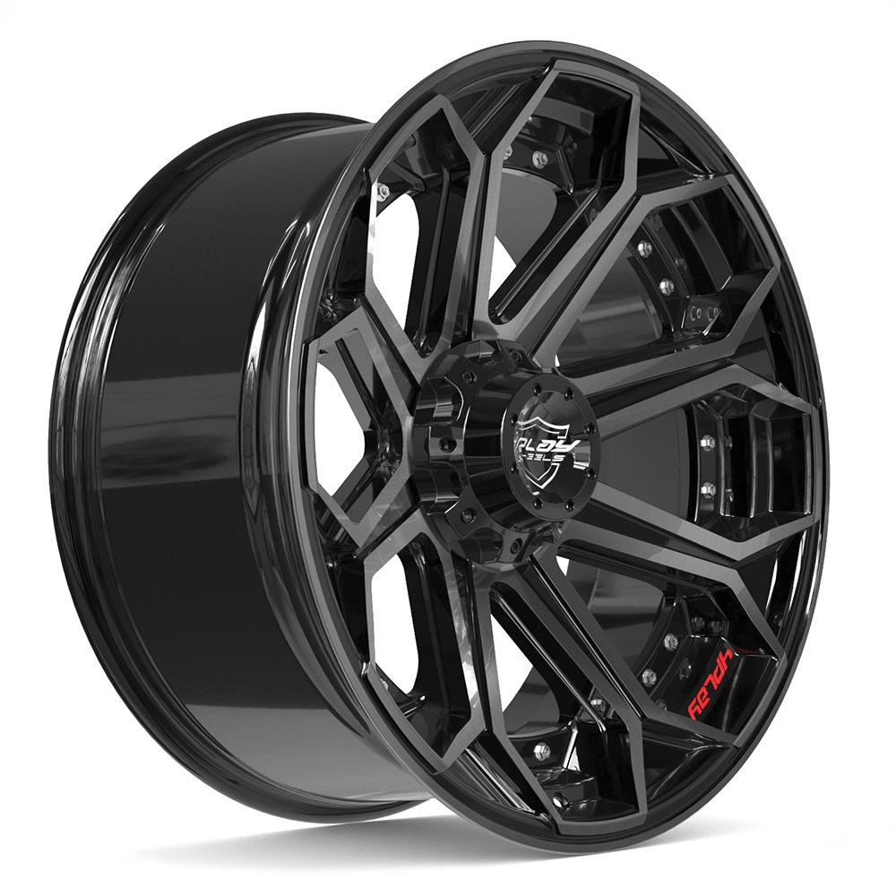 4PLAY 4P80R 22x10 6x135 + 6x139.7 -18et Gloss Black Brushed with Tinted Clear Wheel