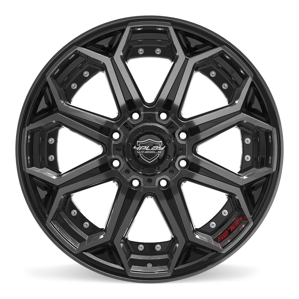 4PLAY 4P80R 22x10 8x170 -24et Gloss Black Brushed with Tinted Clear Wheel