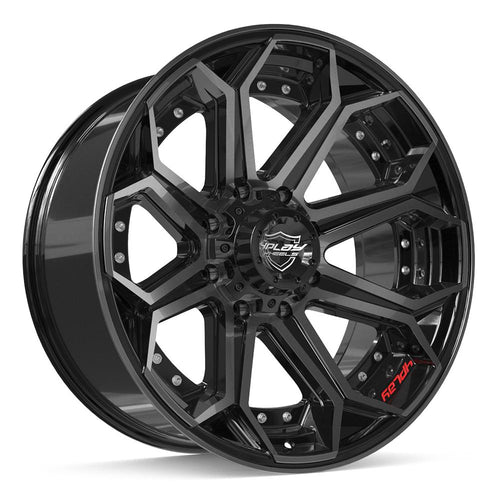 4PLAY 4P80R 22x10 8x170 - 24et Gloss Black Brushed with Tinted Clear Wheel - Sniper Custom Trucks