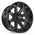 4PLAY 4P80R 22x10 8x165.1 -24et Gloss Black Brushed with Tinted Clear Wheel