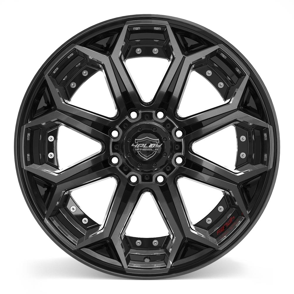 4PLAY 4P80R 22x12 8x165.1 -44et Gloss Black Brushed with Tinted Clear Wheel