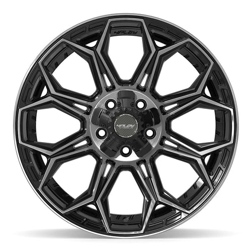 4PLAY 4P83 20x9 5x127 + 5x139.7 0et Gloss Black Brushed with Tinted Clear Wheel - Sniper Custom Trucks