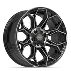 4PLAY 4P83 20x9 5x127 + 5x139.7 0et Gloss Black Brushed with Tinted Clear Wheel