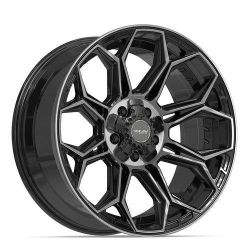 4PLAY 4P83 20x9 5x127 + 5x139.7 0et Gloss Black Brushed with Tinted Clear Wheel - Sniper Custom Trucks