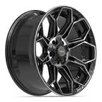 4PLAY 4P83 20x9 5x127 + 5x139.7 0et Gloss Black Brushed with Tinted Clear Wheel