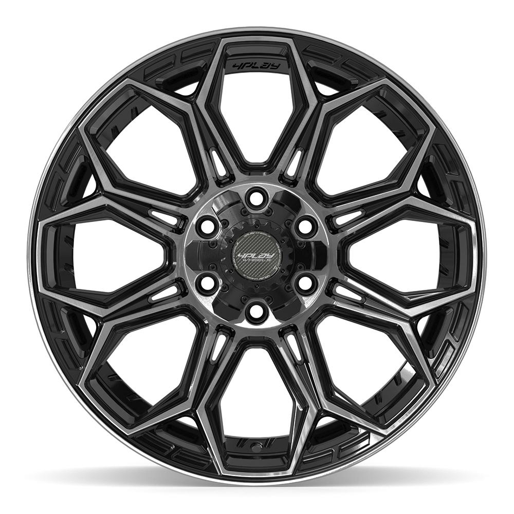 4PLAY 4P83 20x9 6x135 + 6x139.7 0et Gloss Black Brushed with Tinted Clear Wheel