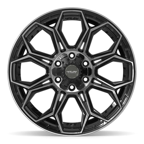 4PLAY 4P83 20x9 6x135 + 6x139.7 0et Gloss Black Brushed with Tinted Clear Wheel - Sniper Custom Trucks