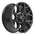 4PLAY 4P83 20x9 6x135 + 6x139.7 0et Gloss Black Brushed with Tinted Clear Wheel
