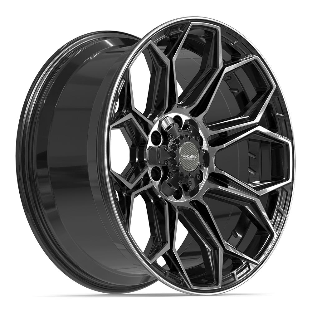 4PLAY 4P83 20x9 6x135 + 6x139.7 0et Gloss Black Brushed with Tinted Clear Wheel