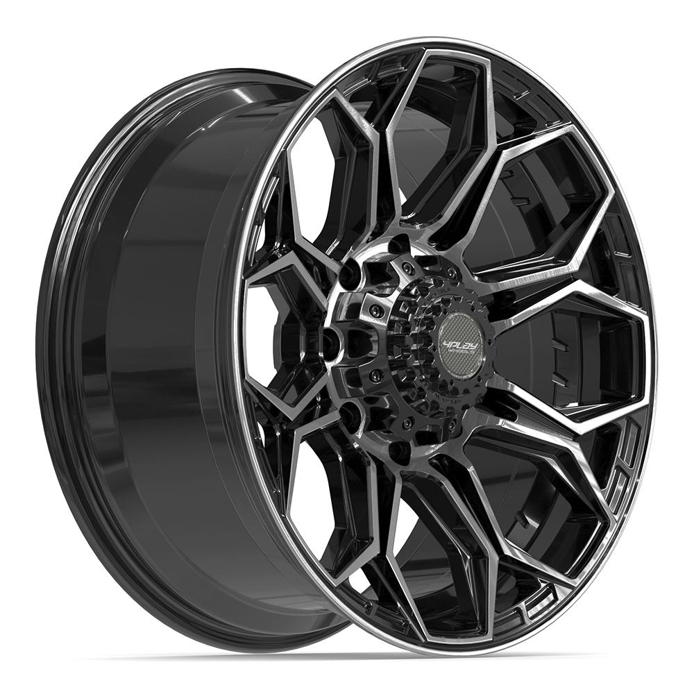 4PLAY 4P83 20x9 8x180 0et Gloss Black Brushed with Tinted Clear Wheel