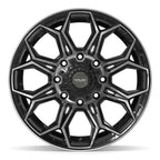 4PLAY 4P83 20x9 8x165.1 0et Gloss Black Brushed with Tinted Clear Wheel