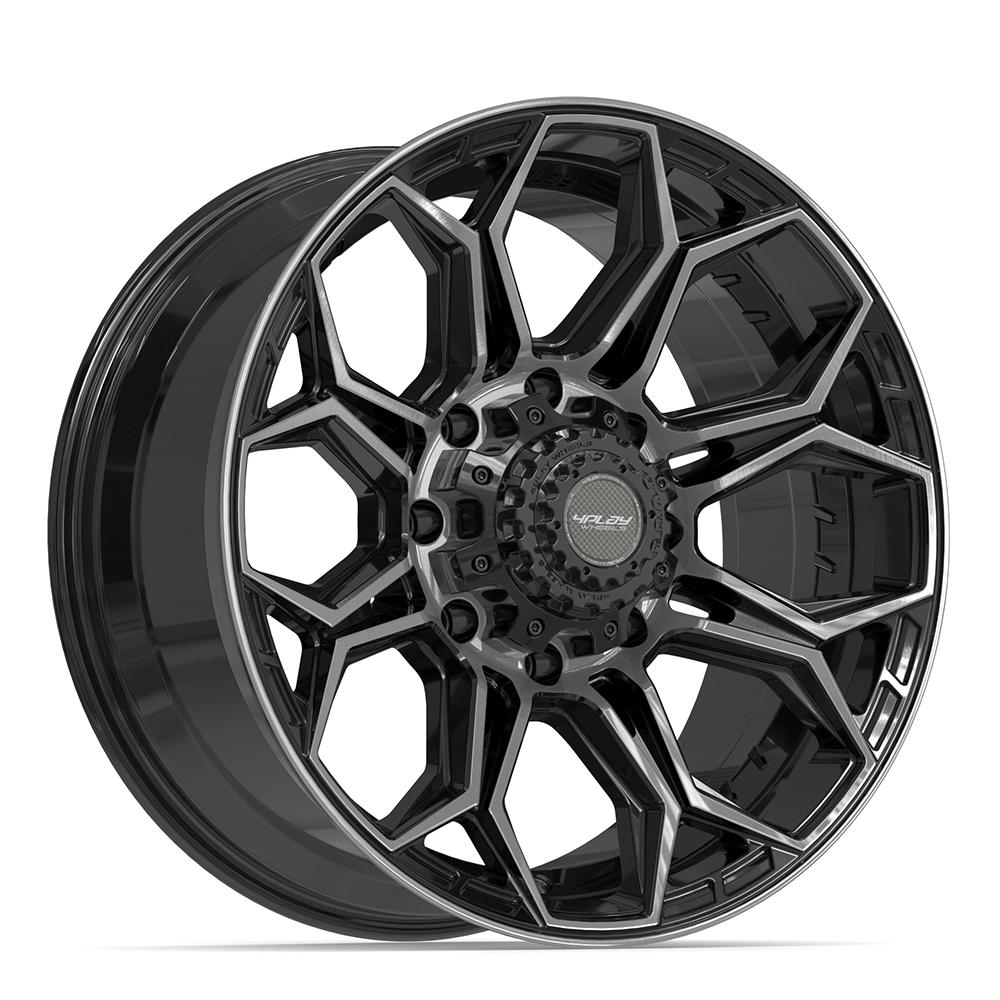 4PLAY 4P83 20x9 8x165.1 0et Gloss Black Brushed with Tinted Clear Wheel