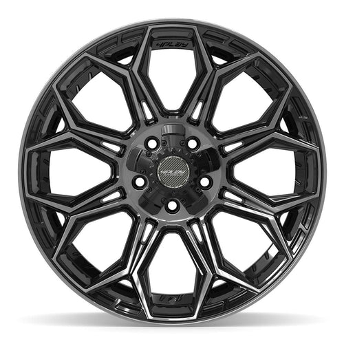 4PLAY 4P83 20x10 5x127 + 5x139.7 - 18et Gloss Black Brushed with Tinted Clear Wheel - Sniper Custom Trucks