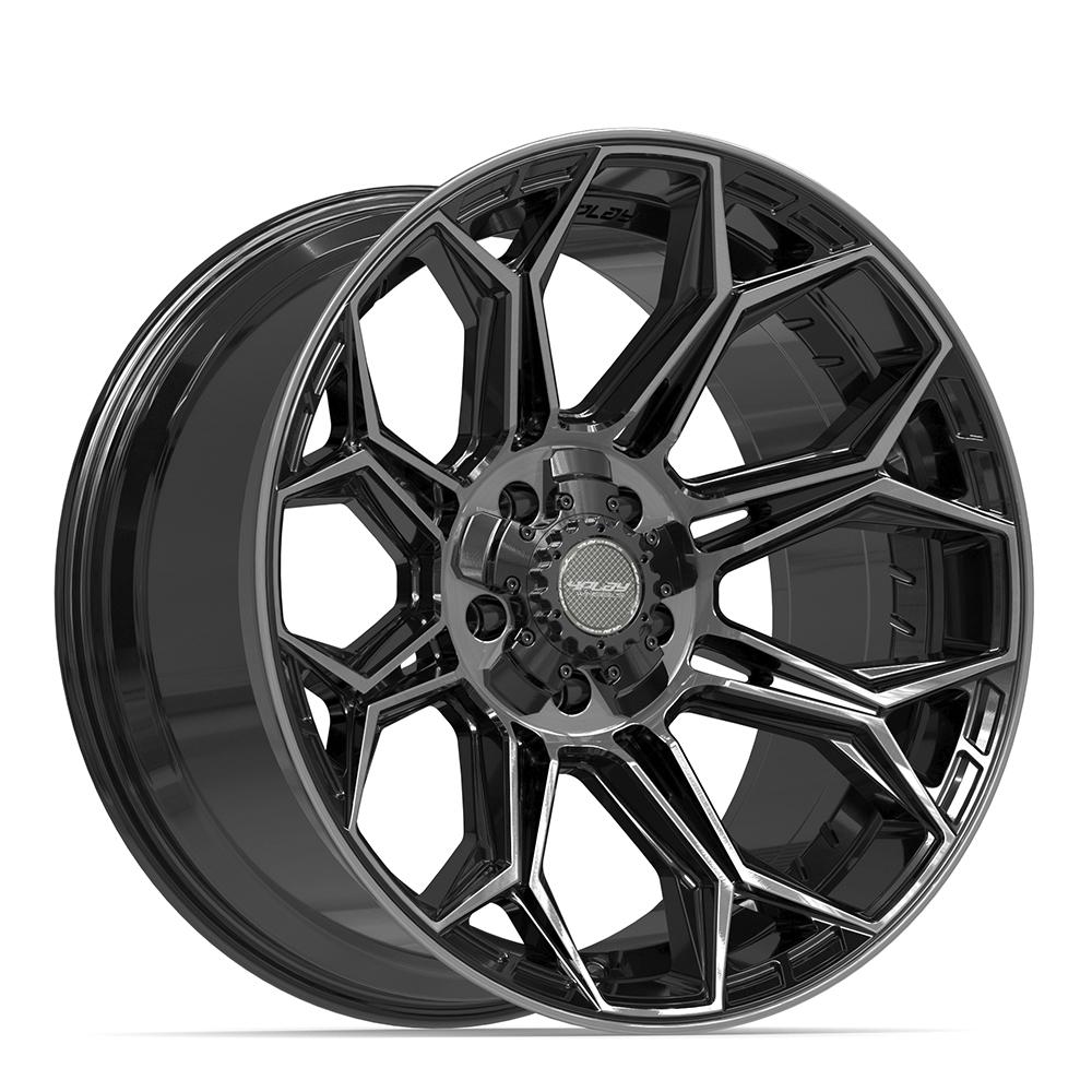 4PLAY 4P83 20x10 5x127 + 5x139.7 -18et Gloss Black Brushed with Tinted Clear Wheel