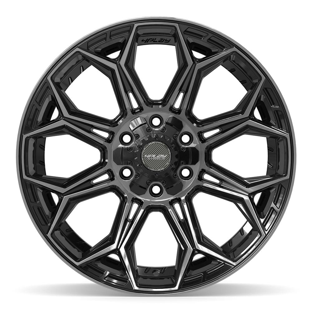4PLAY 4P83 20x10 6x135 + 6x139.7 -18et Gloss Black Brushed with Tinted Clear Wheel