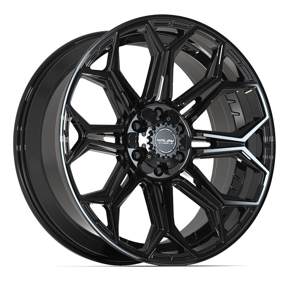 4PLAY 4P83 22x9 6x135 + 6x139.7 12et Gloss Black Wheel