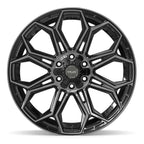 4PLAY 4P83 22x9 6x135 + 6x139.7 12et Gloss Black Brushed with Tinted Clear Wheel