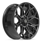 4PLAY 4P83 22x9 6x135 + 6x139.7 12et Gloss Black Brushed with Tinted Clear Wheel