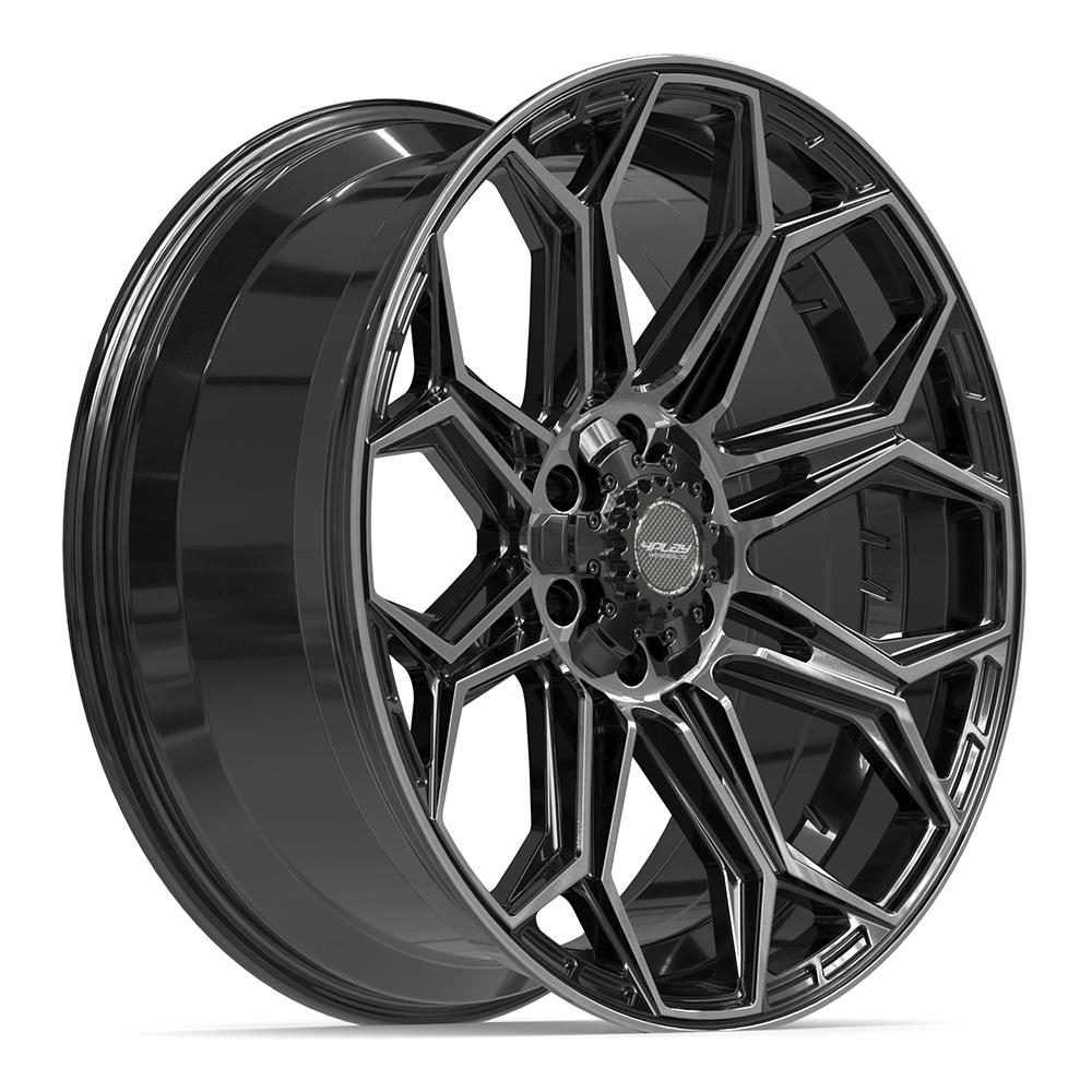 4PLAY 4P83 22x9 6x135 + 6x139.7 12et Gloss Black Brushed with Tinted Clear Wheel