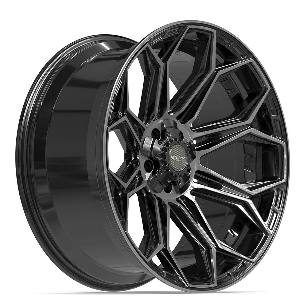 4PLAY 4P83 22x10 5x127 + 5x139.7 -18et Gloss Black Brushed with Tinted Clear Wheel