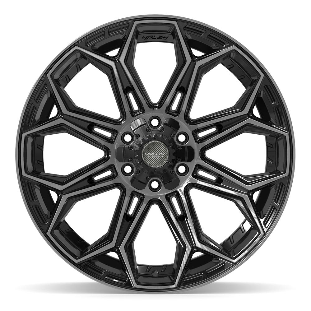 4PLAY 4P83 22x10 6x135 + 6x139.7 -18et Gloss Black Brushed with Tinted Clear Wheel