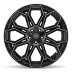 4PLAY 4P83 22x12 5x127 + 5x139.7 -44et Gloss Black Brushed with Tinted Clear Wheel