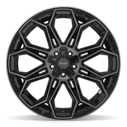 4PLAY 4P83 22x12 5x127 + 5x139.7 - 44et Gloss Black Brushed with Tinted Clear Wheel - Sniper Custom Trucks