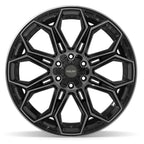 4PLAY 4P83 22x12 6x135 + 6x139.7 -44et Gloss Black Brushed with Tinted Clear Wheel