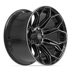 4PLAY 4P83 22x12 6x135 + 6x139.7 -44et Gloss Black Brushed with Tinted Clear Wheel