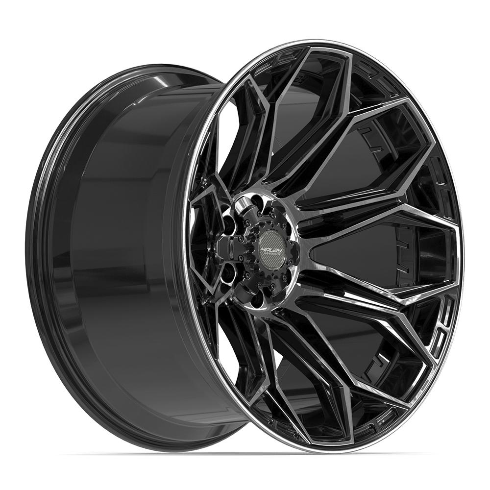 4PLAY 4P83 22x12 6x135 + 6x139.7 -44et Gloss Black Brushed with Tinted Clear Wheel