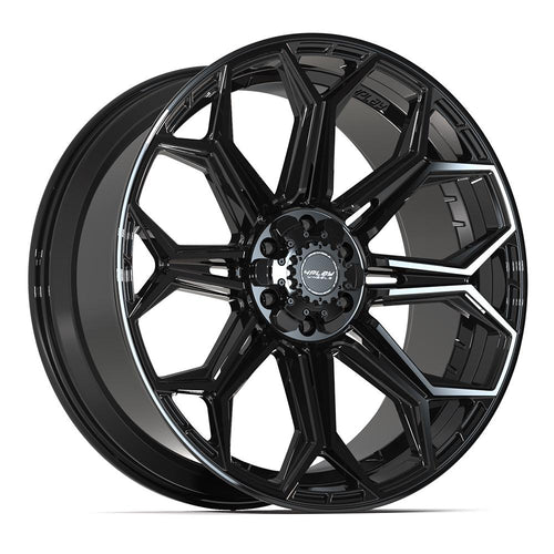 4PLAY 4P83 24x10 6x135 + 6x139.7 18et Gloss Black Wheel - Sniper Custom Trucks