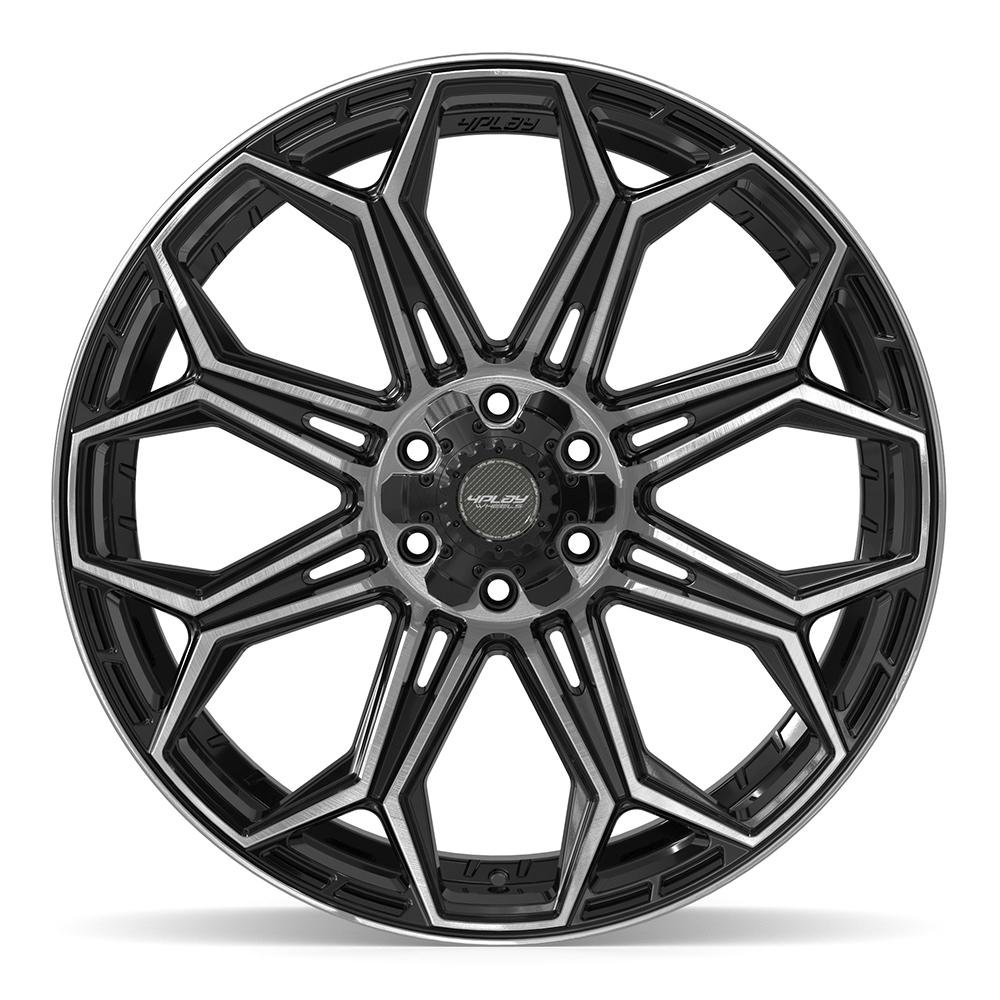 4PLAY 4P83 24x10 6x135 + 6x139.7 18et Gloss Black Brushed with Tinted Clear Wheel