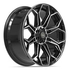 4PLAY 4P83 24x10 6x135 + 6x139.7 18et Gloss Black Brushed with Tinted Clear Wheel