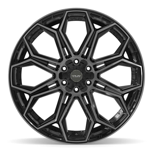4PLAY 4P83 24x12 6x135 + 6x139.7 - 44et Gloss Black Brushed with Tinted Clear Wheel - Sniper Custom Trucks