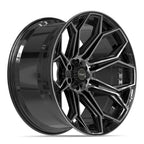 4PLAY 4P83 24x12 6x135 + 6x139.7 -44et Gloss Black Brushed with Tinted Clear Wheel