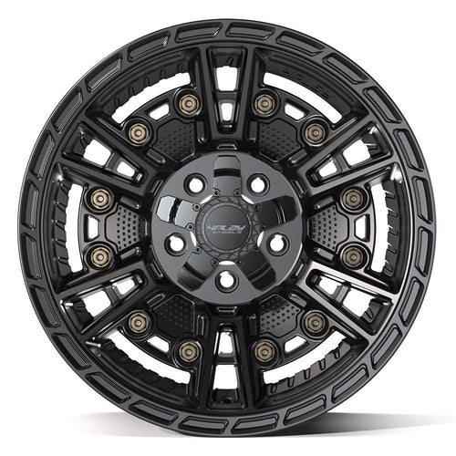 4PLAY 4PS01 17x9 5x127 + 5x139.7 - 6et Satin Black Wheel - Sniper Custom Trucks