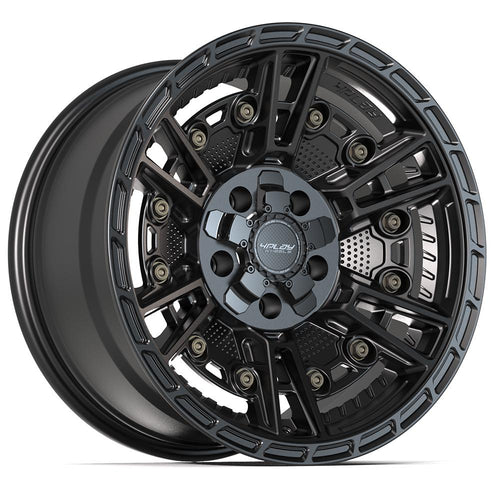 4PLAY 4PS01 17x9 5x127 + 5x139.7 - 6et Satin Black Wheel - Sniper Custom Trucks