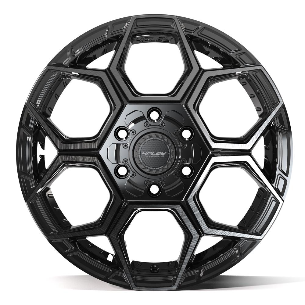 4PLAY 4PS26 18x9 6x135 + 6x139.7 18et Gloss Black Brushed with Tinted Clear Wheel
