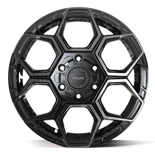 4PLAY 4PS26 18x9 6x135 + 6x139.7 18et Gloss Black Brushed with Tinted Clear Wheel - Sniper Custom Trucks
