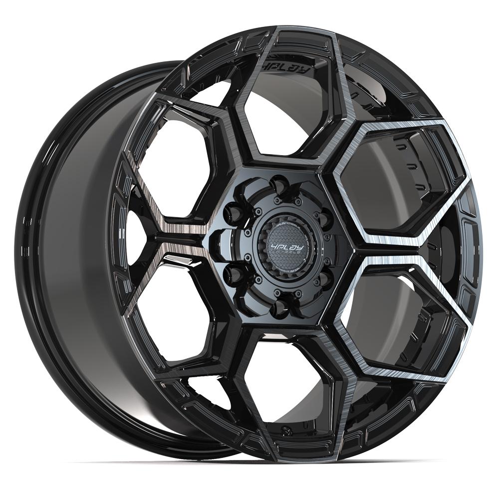 4PLAY 4PS26 18x9 6x135 + 6x139.7 18et Gloss Black Brushed with Tinted Clear Wheel