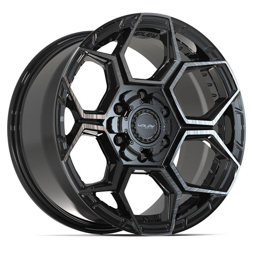 4PLAY 4PS26 18x9 6x135 + 6x139.7 18et Gloss Black Brushed with Tinted Clear Wheel - Sniper Custom Trucks