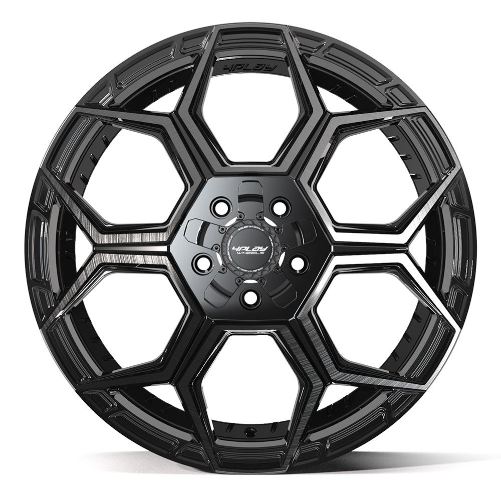 4PLAY 4PS26 20x9 5x127 + 5x139.7 -6et Gloss Black Brushed with Tinted Clear Wheel