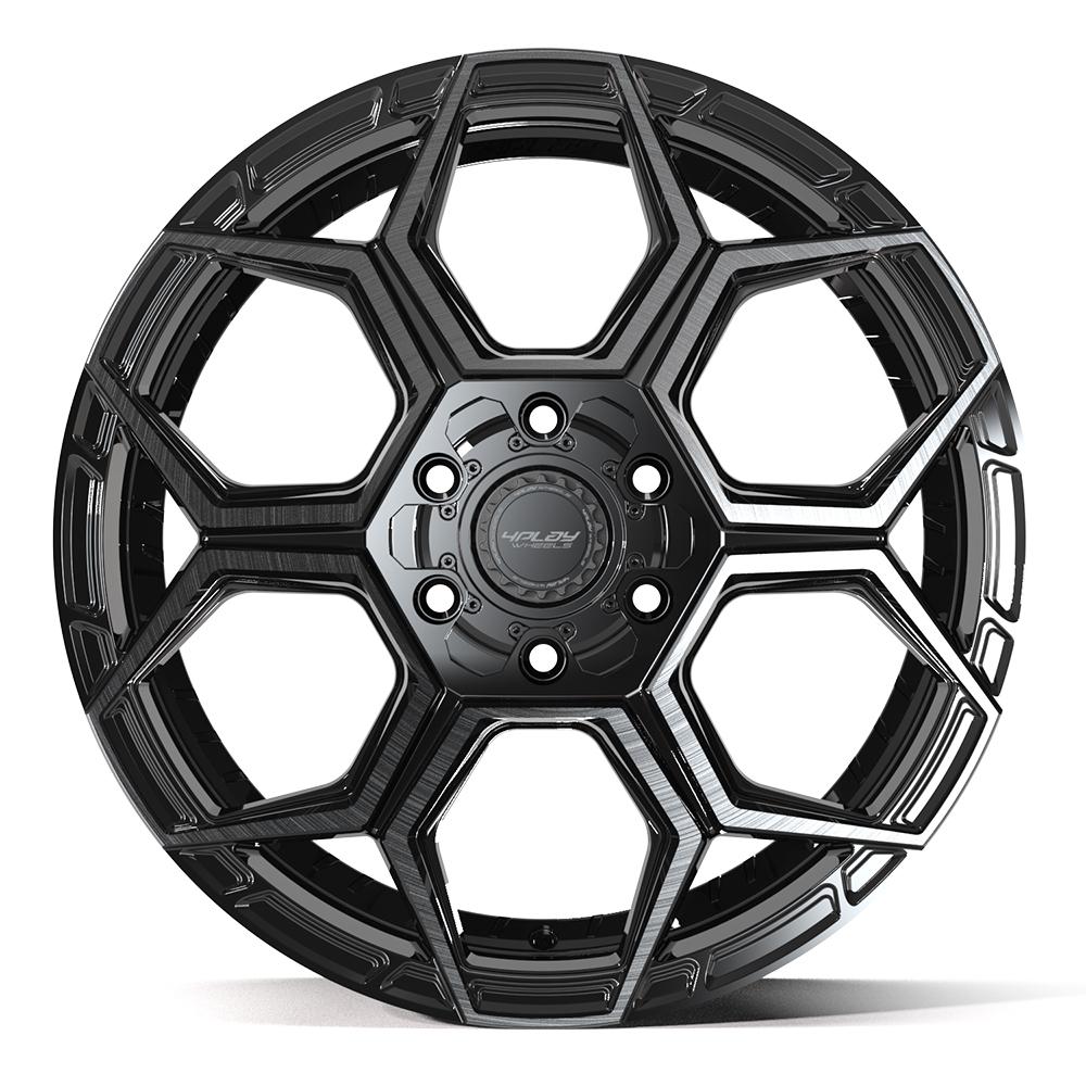 4PLAY 4PS26 20x9 6x135 + 6x139.7 18et Gloss Black Brushed with Tinted Clear Wheel